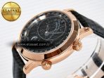 Patek Philippe Grand Complications 6102G Moon RG YLF Black Dial on Black Leather Strap A240 - Görsel 6