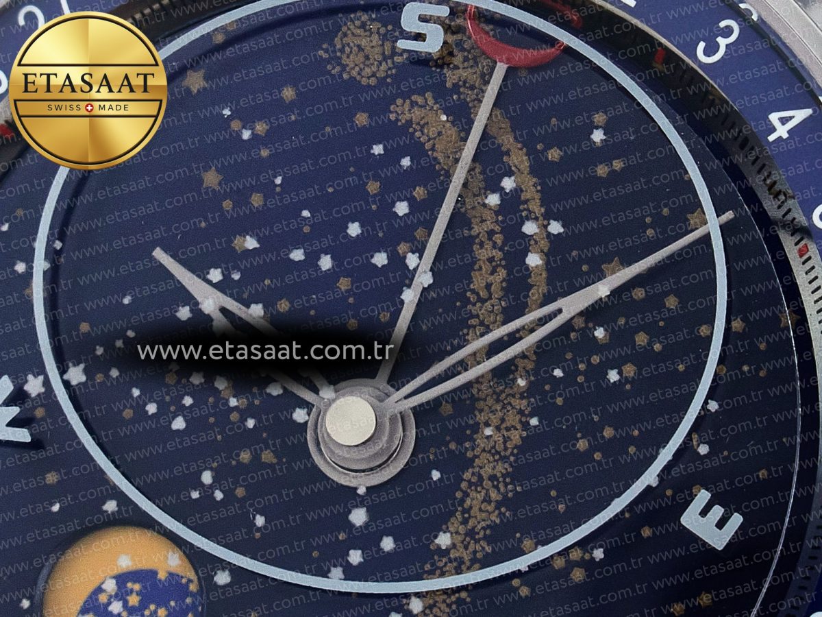 Patek Philippe Grand Complications 6102G Moon SS YLF Blue Dial on Blue Leather Strap A240 - Görsel 11