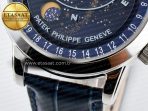 Patek Philippe Grand Complications 6102G Moon SS YLF Blue Dial on Blue Leather Strap A240 - Görsel 12