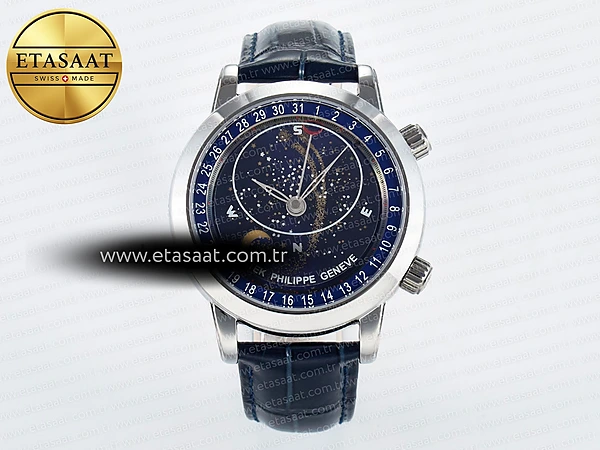 Patek Philippe Grand Complication 6102G Moon Ylf Mavi A240 Eta Saat - 1:1 Süper Klon Replika Saat