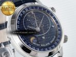Patek Philippe Grand Complications 6102G Moon SS YLF Blue Dial on Blue Leather Strap A240 - Görsel 5