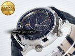 Patek Philippe Grand Complications 6102G Moon SS YLF Blue Dial on Blue Leather Strap A240 - Görsel 6