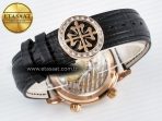 Patek Philippe Grand Complications 6102G Moon YLF RG Black Dial Crystal Bezel on Black Leather Strap A240 - Görsel 15