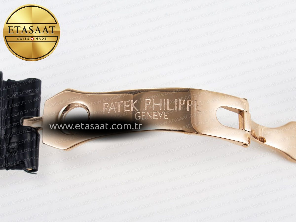 Patek Philippe Grand Complications 6102G Moon YLF RG Black Dial Crystal Bezel on Black Leather Strap A240 - Görsel 29