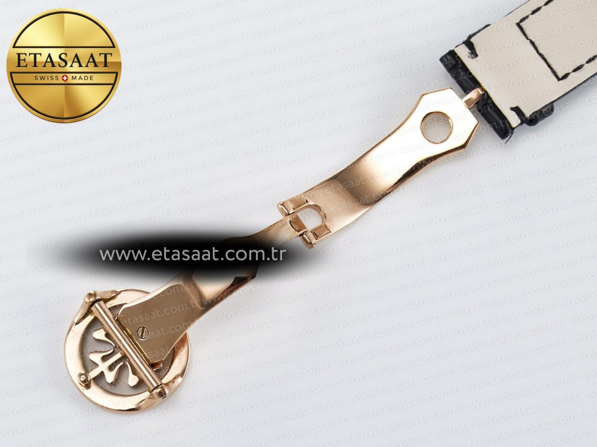 Patek Philippe Grand Complications 6102G Moon YLF RG Black Dial Crystal Bezel on Black Leather Strap A240 - Görsel 30