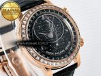 Patek Philippe Grand Complications 6102G Moon YLF RG Black Dial Crystal Bezel on Black Leather Strap A240 - Görsel 5