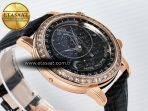 Patek Philippe Grand Complications 6102G Moon YLF RG Black Dial Crystal Bezel on Black Leather Strap A240 - Görsel 7