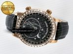 Patek Philippe Grand Complications 6102G Moon YLF RG Black Dial Crystal Bezel on Black Leather Strap A240 - Görsel 9