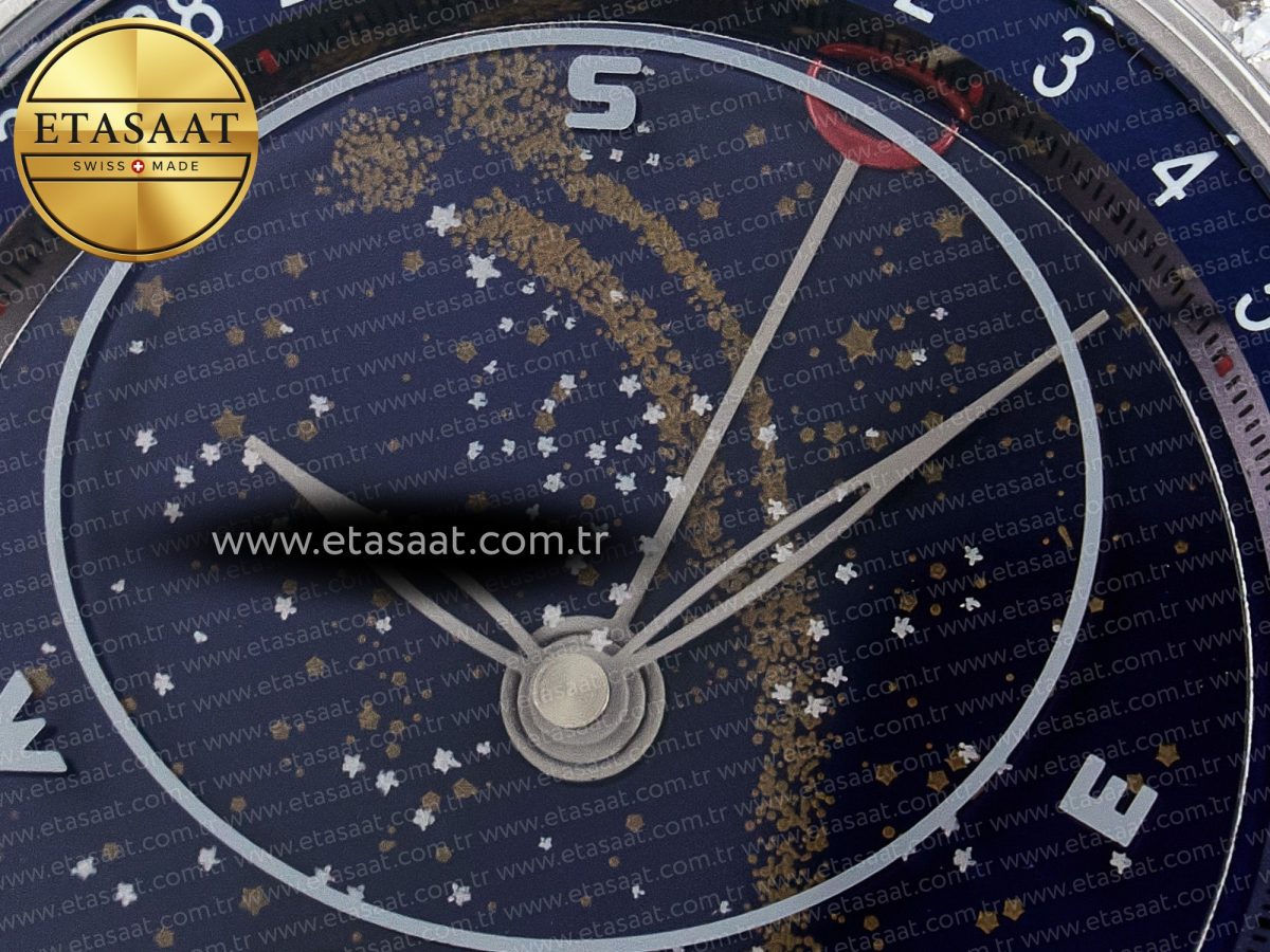 Patek Philippe Grand Complications 6102G Moon YLF SS Blue Dial Crystal Bezel on Blue Leather Strap A240 - Görsel 11