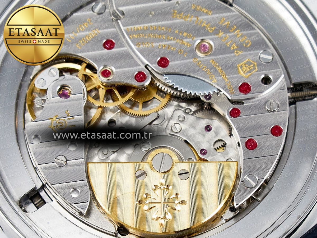 Patek Philippe Grand Complications 6102G Moon YLF SS Blue Dial Crystal Bezel on Blue Leather Strap A240 - Görsel 20