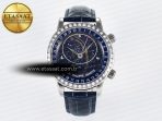Patek Philippe Grand Complications 6102G Moon YLF SS Blue Dial Crystal Bezel on Blue Leather Strap A240 - Görsel 3