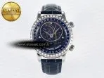 Patek Philippe Grand Complications 6102G Moon YLF SS Blue Dial Crystal Bezel on Blue Leather Strap A240 - Görsel 3