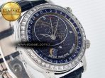 Patek Philippe Grand Complications 6102G Moon YLF SS Blue Dial Crystal Bezel on Blue Leather Strap A240 - Görsel 5