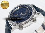 Patek Philippe Grand Complications 6102G Moon YLF SS Blue Dial Crystal Bezel on Blue Leather Strap A240 - Görsel 6