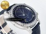Patek Philippe Grand Complications 6102G Moon YLF SS Blue Dial Crystal Bezel on Blue Leather Strap A240 - Görsel 7