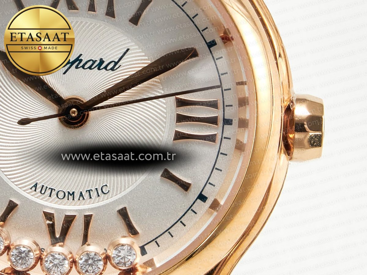 Chopard Happy Sports 30MM YF RG White Dial on Green Leather Strap A2892 - Görsel 11