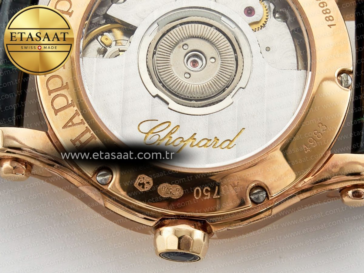Chopard Happy Sports 30MM YF RG White Dial on Green Leather Strap A2892 - Görsel 18