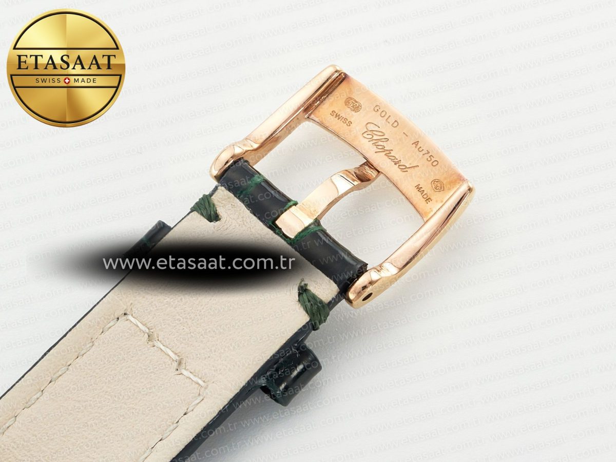 Chopard Happy Sports 30MM YF RG White Dial on Green Leather Strap A2892 - Görsel 22