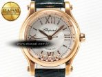 Chopard Happy Sports 30MM YF RG White Dial on Green Leather Strap A2892 - Görsel 4