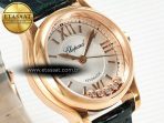 Chopard Happy Sports 30MM YF RG White Dial on Green Leather Strap A2892 - Görsel 5