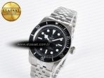 Tudor Heritage Black Bay 41mm SS ZF 1:1 Best Edition Black Dial Black Bezel on SS Bracelet A2824