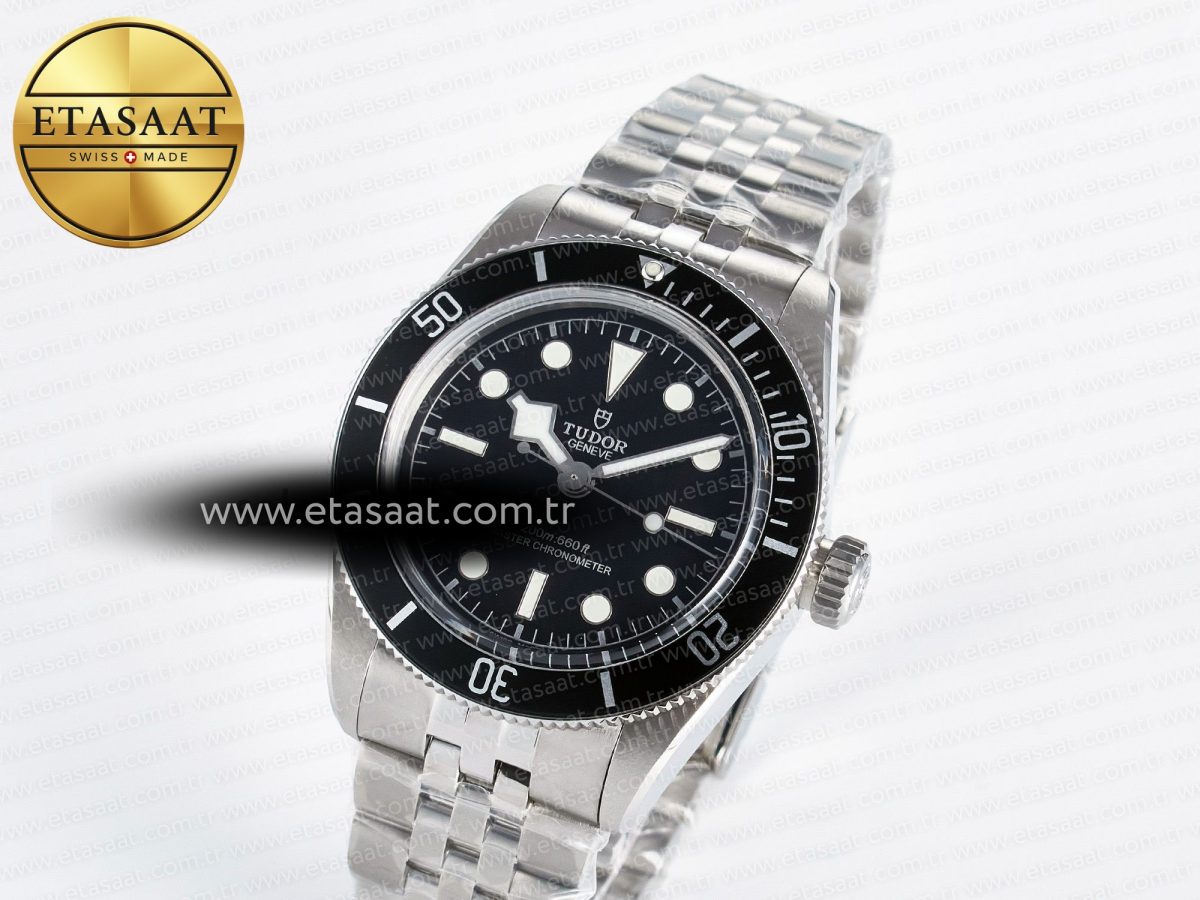 Tudor Heritage Black Bay 41mm SS ZF 1:1 Best Edition Black Dial Black Bezel on SS Bracelet A2824 - Görsel 2
