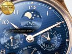 IWC IW5033 Portugieser Perpetual Calendar RG V9F 1:1 Best Edition Blue Dial on Black Leather Strap A52610 - Görsel 11