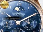 IWC IW5033 Portugieser Perpetual Calendar RG V9F 1:1 Best Edition Blue Dial on Black Leather Strap A52610 - Görsel 11
