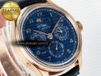 IWC IW5033 Portugieser Perpetual Calendar RG V9F 1:1 Best Edition Blue Dial on Black Leather Strap A52610 - Görsel 5