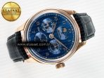 IWC IW5033 Portugieser Perpetual Calendar RG V9F 1:1 Best Edition Blue Dial on Black Leather Strap A52610 - Görsel 8