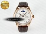 IWC IW5033 Portugieser Perpetual Calendar Best Edition White Dial on Brown Leather Strap A52610 - Görsel 3