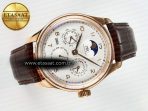 IWC IW5033 Portugieser Perpetual Calendar Best Edition White Dial on Brown Leather Strap A52610 - Görsel 7