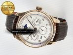 IWC IW5033 Portugieser Perpetual Calendar Best Edition White Dial on Brown Leather Strap A52610 - Görsel 8