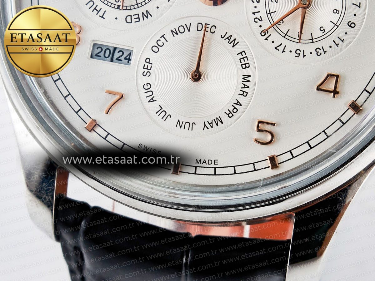 IWC IW5033 Portugieser Perpetual Calendar SS V9F 1:1 Best Edition White Dial on Black Leather Strap A52610 - Görsel 13