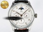 IWC IW5033 Portugieser Perpetual Calendar SS V9F 1:1 Best Edition White Dial on Black Leather Strap A52610 - Görsel 4
