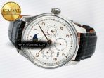 IWC IW5033 Portugieser Perpetual Calendar SS V9F 1:1 Best Edition White Dial on Black Leather Strap A52610 - Görsel 9