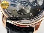 IWC IW5034 Portugieser Perpetual Calendar RG V9F 1:1 Best Edition Black Dial on Black Leather Strap A52610 - Görsel 13