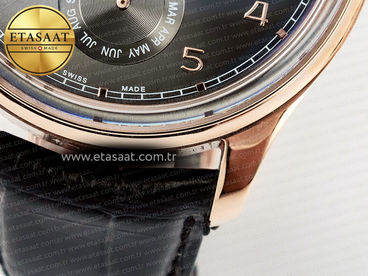 IWC IW5034 Portugieser Perpetual Calendar RG V9F 1:1 Best Edition Black Dial on Black Leather Strap A52610 - Görsel 14