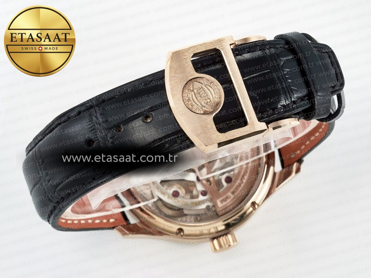 IWC IW5034 Portugieser Perpetual Calendar RG V9F 1:1 Best Edition Black Dial on Black Leather Strap A52610 - Görsel 17