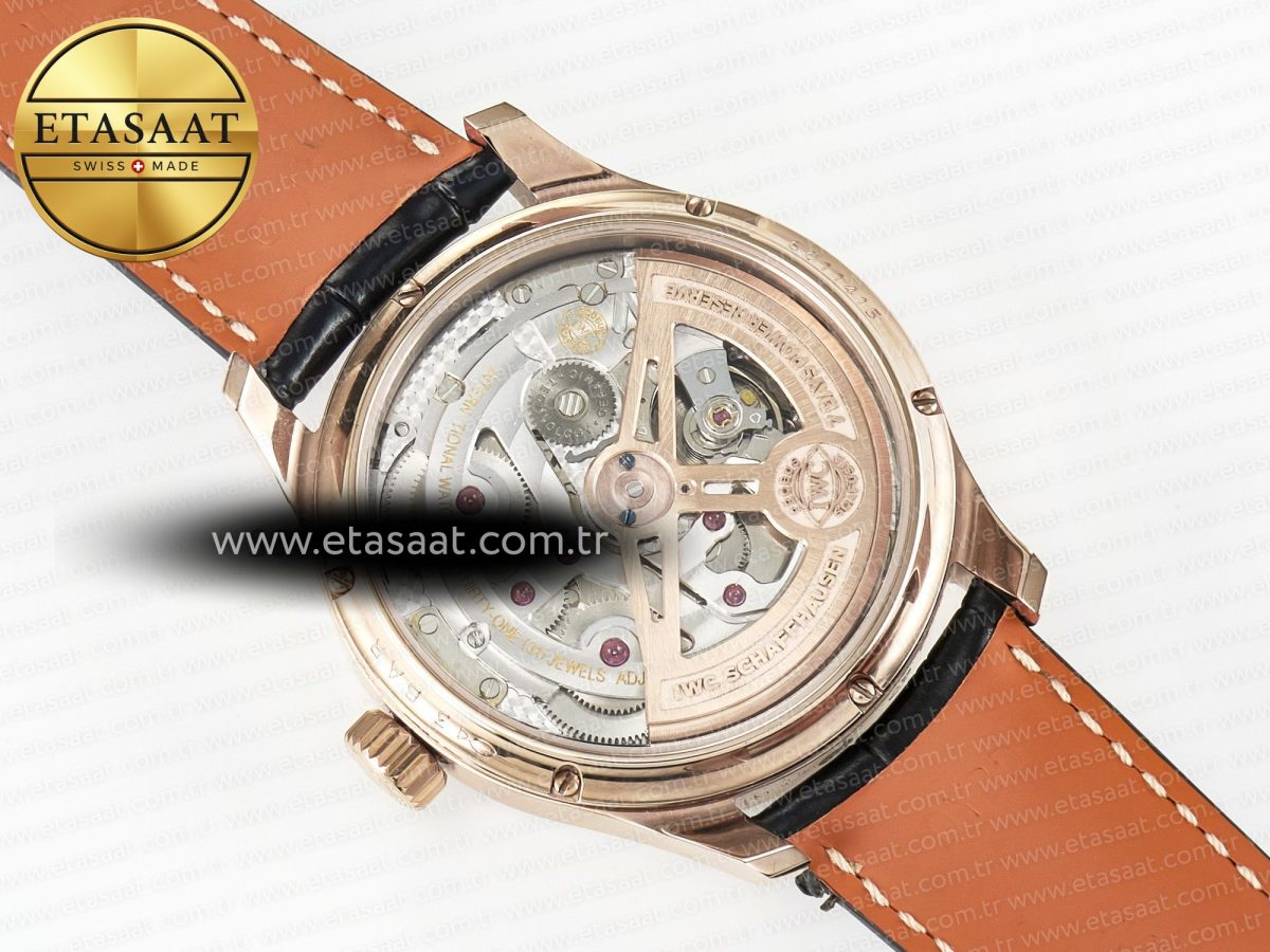 IWC IW5034 Portugieser Perpetual Calendar RG V9F 1:1 Best Edition Black Dial on Black Leather Strap A52610 - Görsel 18