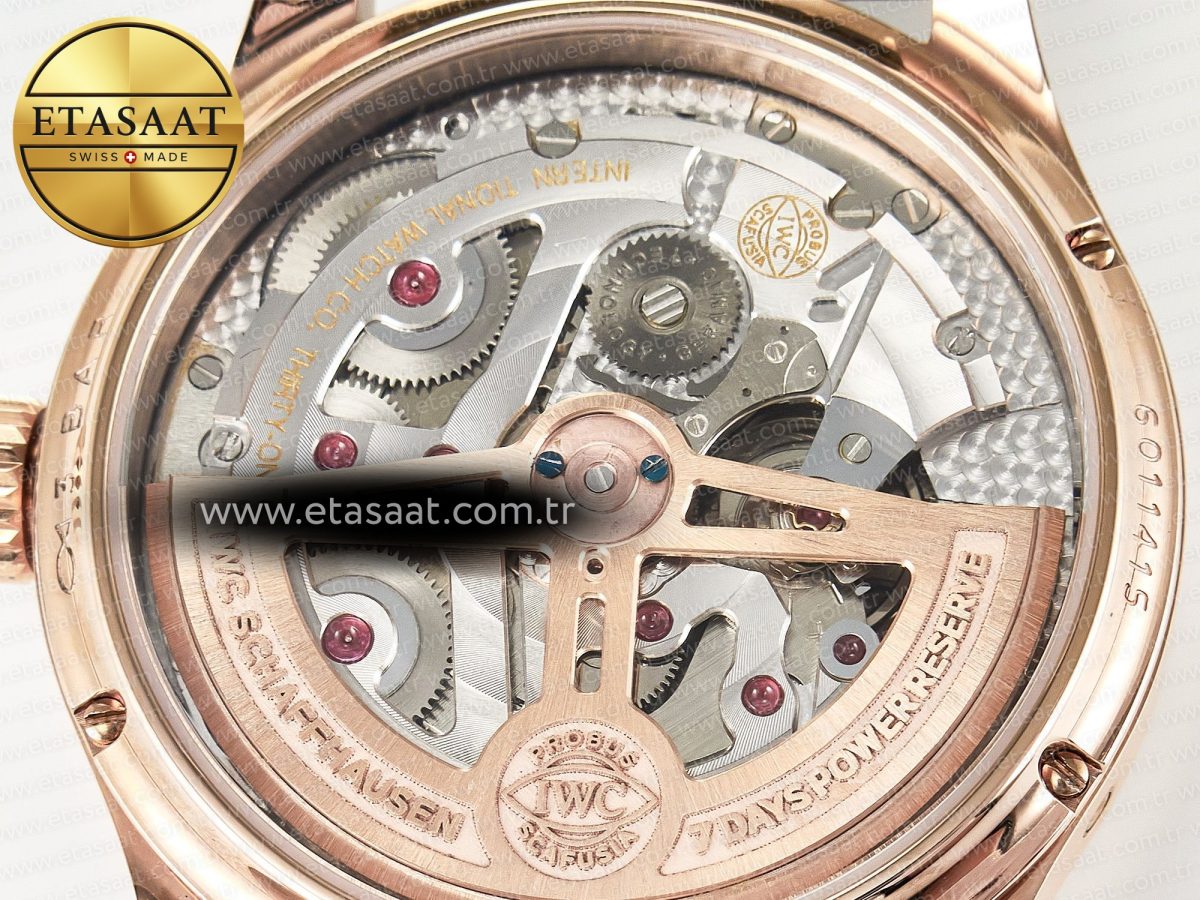 IWC IW5034 Portugieser Perpetual Calendar RG V9F 1:1 Best Edition Black Dial on Black Leather Strap A52610 - Görsel 19