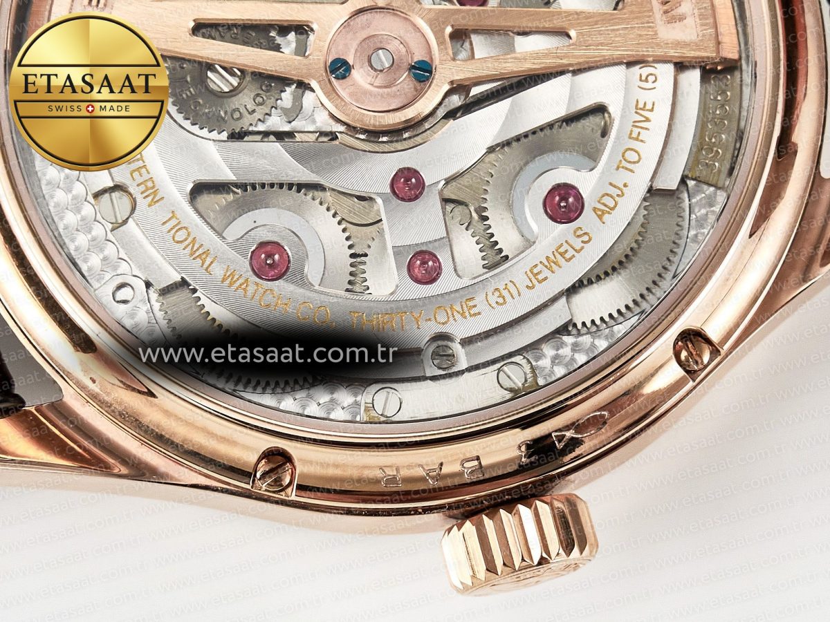 IWC IW5034 Portugieser Perpetual Calendar RG V9F 1:1 Best Edition Black Dial on Black Leather Strap A52610 - Görsel 23