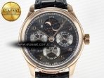 IWC IW5034 Portugieser Perpetual Calendar RG V9F 1:1 Best Edition Black Dial on Black Leather Strap A52610 - Görsel 4