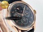 IWC IW5034 Portugieser Perpetual Calendar RG V9F 1:1 Best Edition Black Dial on Black Leather Strap A52610 - Görsel 5