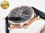 IWC IW5034 Portugieser Perpetual Calendar RG V9F 1:1 Best Edition Black Dial on Black Leather Strap A52610 - Görsel 6