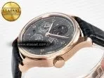 IWC IW5034 Portugieser Perpetual Calendar RG V9F 1:1 Best Edition Black Dial on Black Leather Strap A52610 - Görsel 6