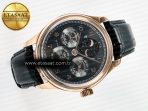 IWC IW5034 Portugieser Perpetual Calendar RG V9F 1:1 Best Edition Black Dial on Black Leather Strap A52610 - Görsel 8