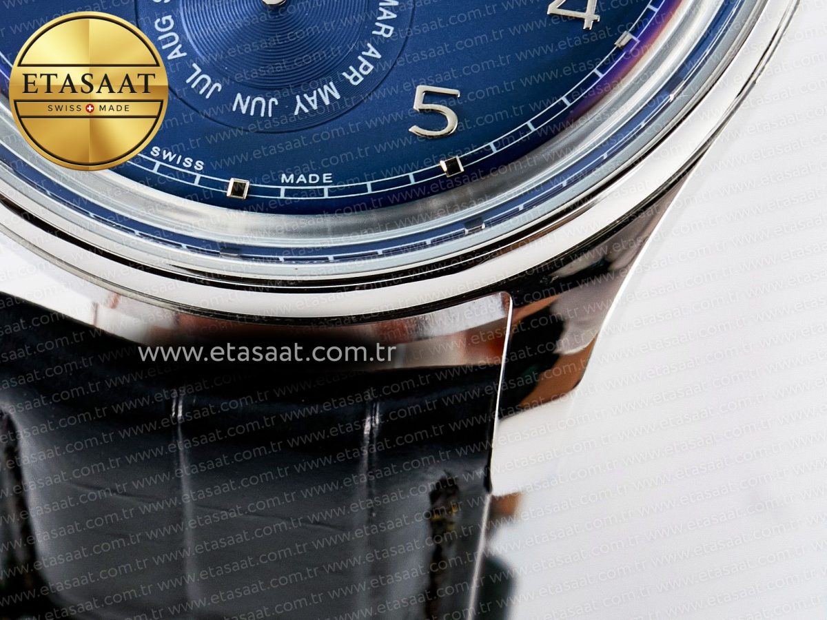 IWC IW5034 Portugieser Perpetual Calendar SS V9F 1:1 Best Edition Blue Dial on Black Leather Strap A52610 - Görsel 14
