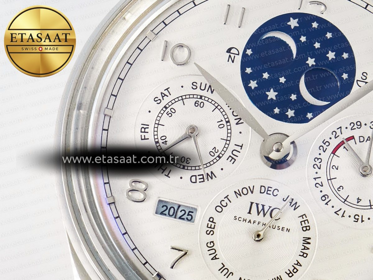 IWC IW5034 Portugieser Perpetual Calendar SS V9F 1:1 Best Edition White Dial on Black Leather Strap A52610 - Görsel 10