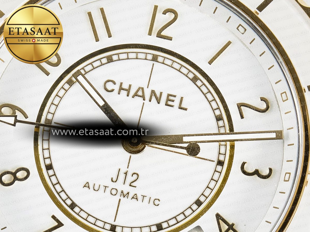 Chanel J13 38mm YG White Ceramic BVF 1:1 Best Edition White Dial on Bracelet A12.1 - Görsel 10